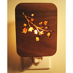 Leaf Branch Night Light (Walnut Wood & Mother of Pearl)