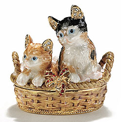 Kittens In A Basket Hinged Box