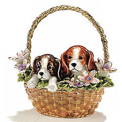 Puppies In A Basket Hinged Box