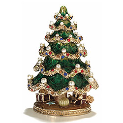 Christmas Tree With Presents Hinged Box