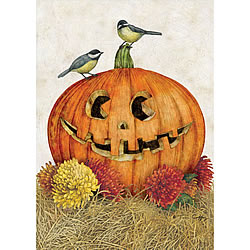 Happy Jack-O-Lantern Mini Garden Flag