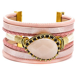 Rose Quartz Layered Focal Bracelet