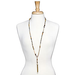 Gold/Brown Convertible Tassel Necklace