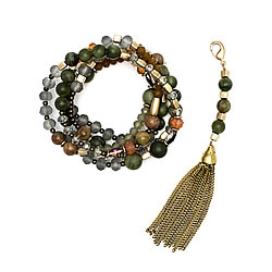 Gold/Green Convertible Tassel Necklace