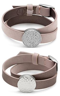 Taupe Reversible Pavé Wrap Bracelet