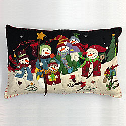 Snowman Family Reunion Pillow