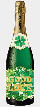 Four Leaf Clover Champagne Bottle Card