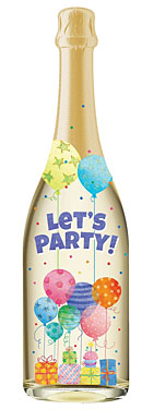 Let's Party Champagne Bottle Card