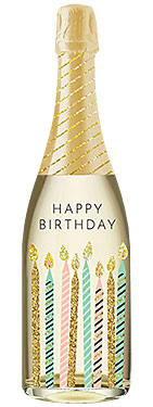 Birthday Candles Champagne Bottle Card