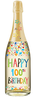 100th Birthday Champagne Bottle Card