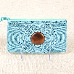 Drew Wood Circle Wristlet (Turquoise)