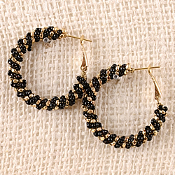 Tilla Twist Hoop Earrings (Black)