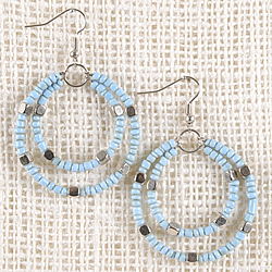 Silver Bits Earrings (Turquoise)