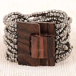 Wood Buckle Cuff (Grey)