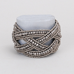 Braid Bead Cuff (Grey)