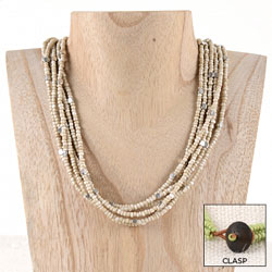 Silver Bits Necklace (Cream)