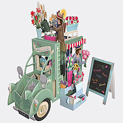 The Flower Truck Card with Gift Tag (Green)