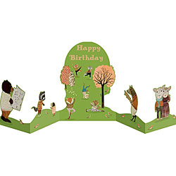 Animal Happy Birthday Concertina Card