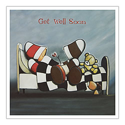 Get Well Soon Card (Checkerboard Bed)