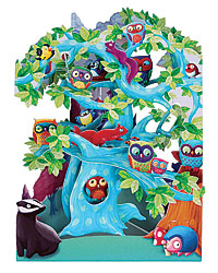 Woodland Tree of Birds Card