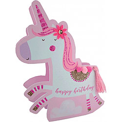 Birthday Unicorn Card (Pink)