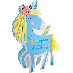 Birthday Unicorn Card (Blue)