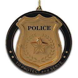 Police Badge Ornament 3-D