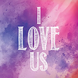 I Love Us (Pink & Purple) Greeting Card