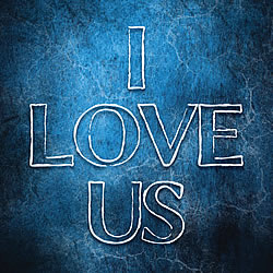 I Love Us (Blue) Greeting Card