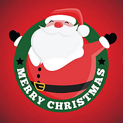 Circle Santa Greeting Card