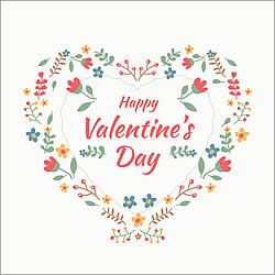 Happy Valentine's Day (Floral Heart) Greeting Card