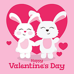 Happy Valentine's Day (Two Bunnies) Greeting Card
