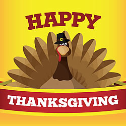 Thanksgiving Pilgrim Turkey Greeting Card