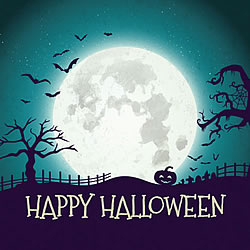 Halloween Big Moon Greeting Card