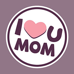 I Love You Mom Card (Purple & Pink)