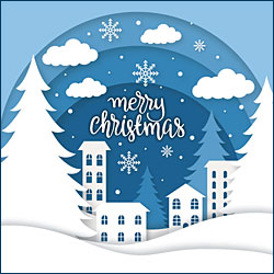 Merry Christmas Card (Blue Arches)