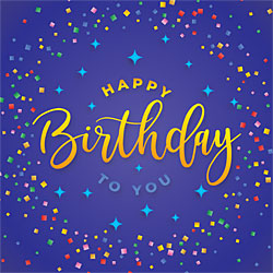 Happy Birthday To You Card (Blue Confetti)