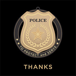 Police Ornament Thanks Card