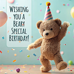 Beary Special Birthday Card (Standing Bear)