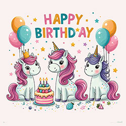 Happy Birthday Card (Unicorns)