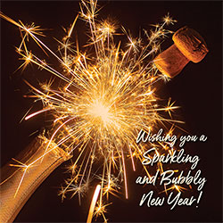 Sparkling And Bubbly New Year Greeting Card