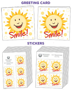 Smiling Sun Greeting Card and Sticker Pack