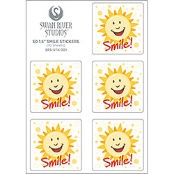Smiling Sun Sticker [1-1/2" Square]
