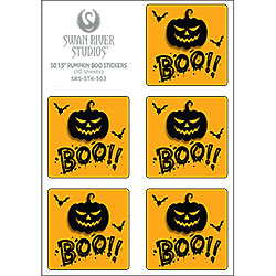 Pumpkin Boo Sticker [1-1/2" Square]