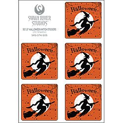 Halloween Witch Sticker [1-1/2" Square]