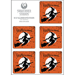 Halloween Witch Sticker [1-1/2" Square]