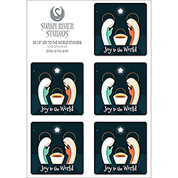 Joy To The World Sticker [1-1/2" Square]