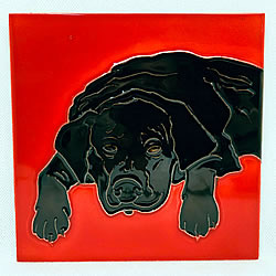 Black Lab Tile (Red)