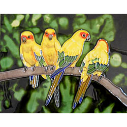 Sun Parakeets Tile