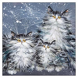 Fluffy Tabby Family Card